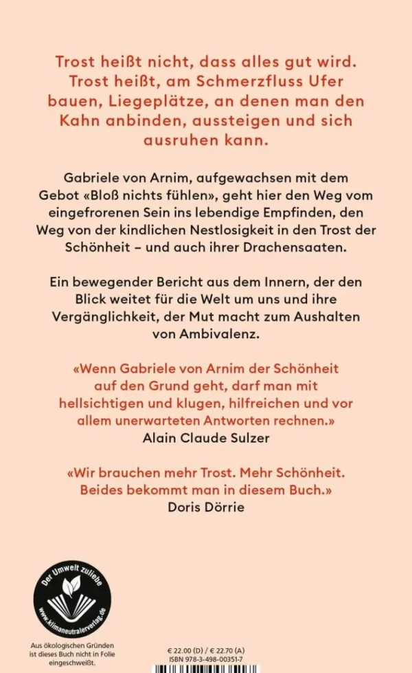 Romane>ZEIT Buchhandlung Arnim, G: Trost der Schönheit