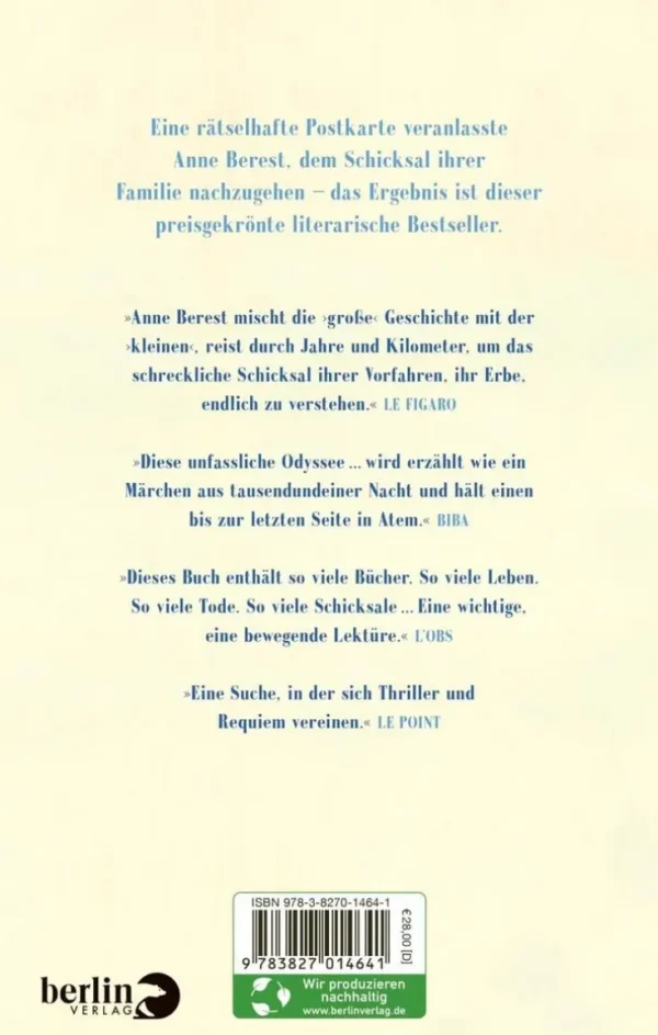 Romane>ZEIT Buchhandlung Berest, A: Postkarte