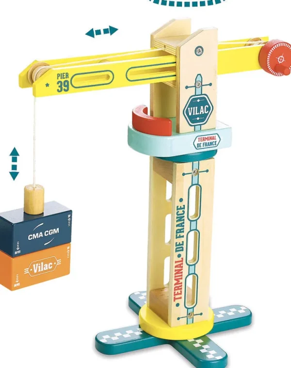 Holzspielzeug>VILAC Container-Kran aus Holz »ity«