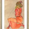 Alle Werke>Ars mundi Egon Schiele: Bild »Kniende in orange-rotem Kleid«, 1910