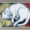 Alle Werke>Ars mundi Franz Marc: Bild »Die weiße Katze« (Kater auf gelbem Kissen) (1912),