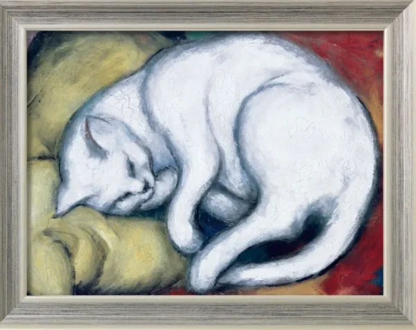 Alle Werke>Ars mundi Franz Marc: Bild »Die weiße Katze« (Kater auf gelbem Kissen) (1912),