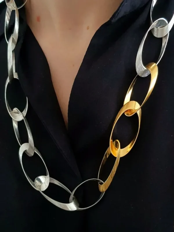 Goldschmiedeschmuck>HML Berlin HML-Collier »Standing Ovations«, Silber und Gold