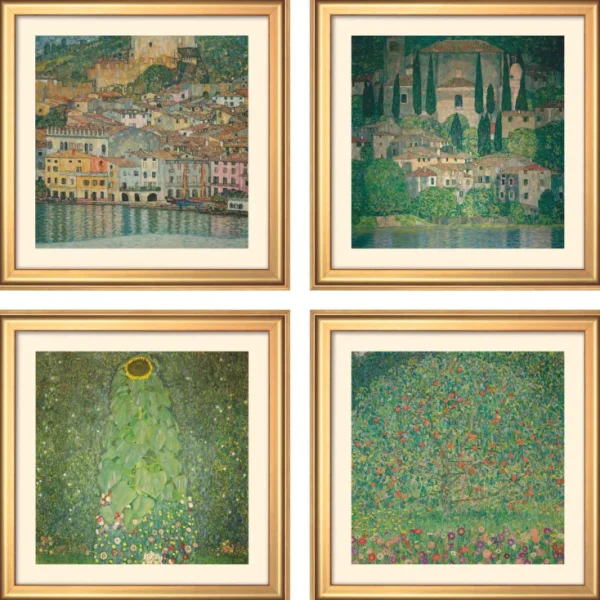 Alle Werke>Ars mundi Klimt, Gustav: 4 Landschaftsbilder im Set