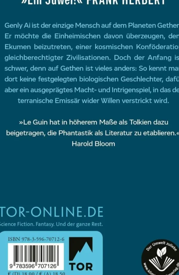 Romane>ZEIT Buchhandlung Le Guin, Ursula K.: Die linke Hand der Dunkelheit