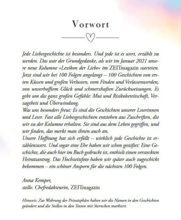 Geschenkbücher>ZEITmagazin Liebesgeschichten »Lexikon der Liebe«