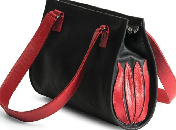 Handtaschen>Ars mundi Linde Van der Poel: ​ Handtasche »Black and Red Tulip«