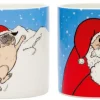 Geschirr & Gläser>Ars mundi Loriot: 2 Becher mit Künstlermotiven »Weihnachtsmops« & »Weihnachtsmann« im Set