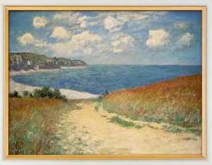 Alle Werke>Ars mundi Monet: »Strandweg zwischen den Weizenfeldern« (1882), gerahmt