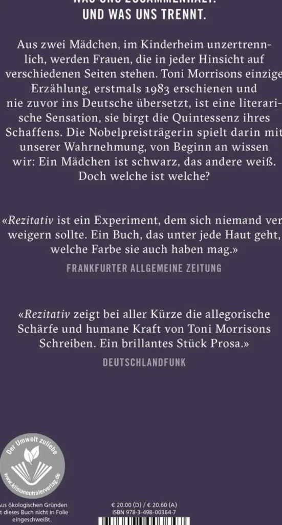 Romane>ZEIT Buchhandlung Morrison, Toni: Rezitativ