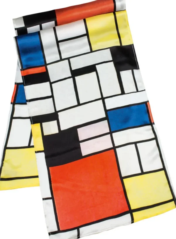 Seide | Künstlertücher>Ars mundi Piet Mondrian: Seidenschal »Komposition mit Rot, Gelb, Blau und Schwarz«