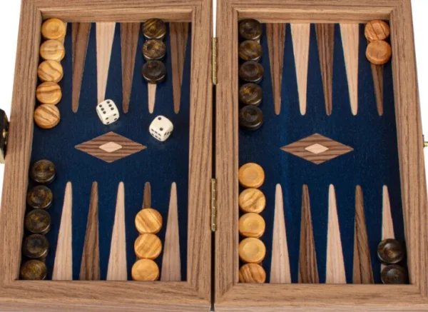 Spiele Für Erwachsene | Spiele Für Kinder>MANOPOULOS Pocket-Backgammon aus Nussbaum