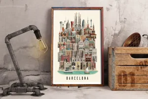 Wandbilder & Wanddekoration>Martin Schwartz Poster »Barcelona«