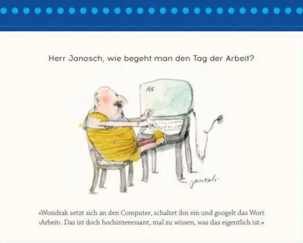 Geschenkbücher>ZEITmagazin Postkartenaufsteller »Herr Janosch, wie wird man bei der Arbeit glücklich?«