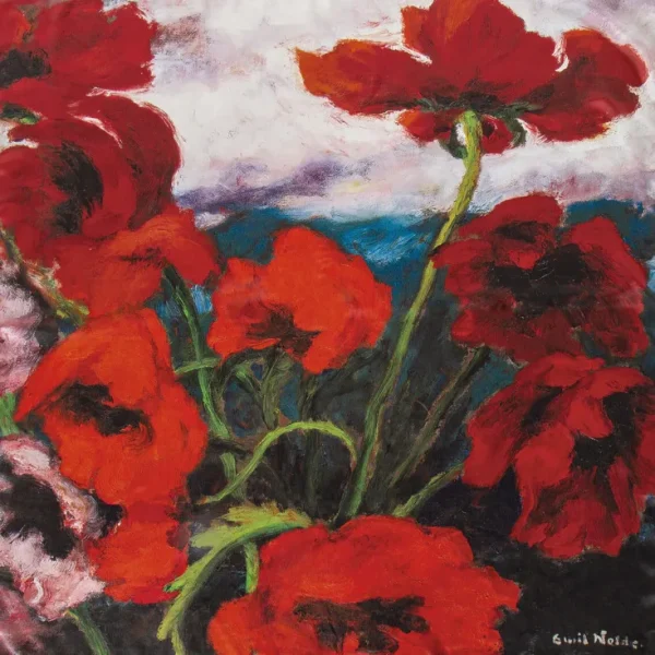 Künstlertücher>Emil Nolde Seidentuch »Großer Mohn« nach