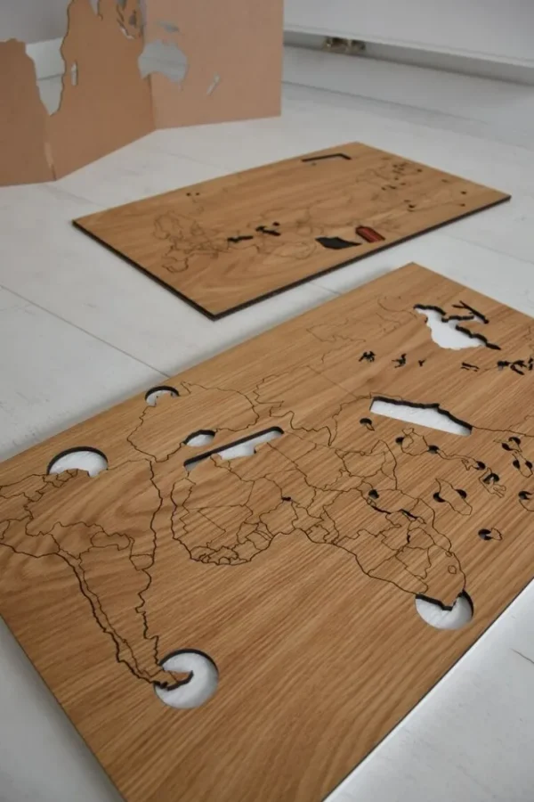 Wandbilder & Wanddekoration>City Shapes Selbstklebende Weltkarte aus Holz