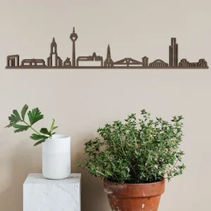 Wandbilder & Wanddekoration>City Shapes Skyline »Düsseldorf« aus Holz