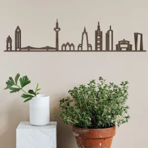 Wandbilder & Wanddekoration>City Shapes Skyline »Frankfurt a.M.« aus Holz