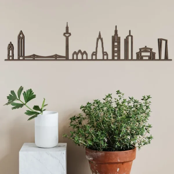 Wandbilder & Wanddekoration>City Shapes Skyline »Frankfurt a.M.« aus Holz