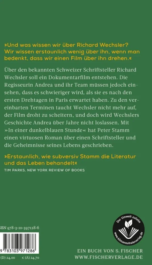 Romane>ZEIT Buchhandlung Stamm, Peter: In einer dunkelblauen Stunde