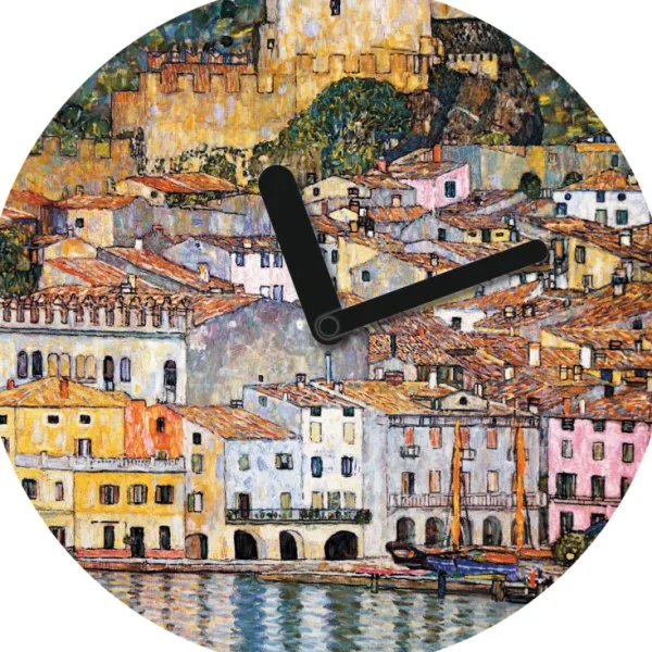 Künstleruhren>Ars mundi Wanduhr »Malcesine am Gardasee« nach Klimt