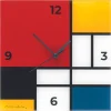 Wand- & Tischuhren>Ars mundi Wanduhr nach Mondrian »Komposition in Rot, Blau, Gelb und Schwarz«