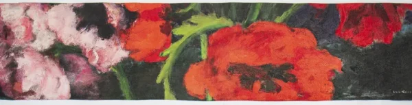 Wolle | Künstlertücher>Ars mundi Wollschal »Großer Mohn (Rot, Rot, Rot)« nach Emil Nolde