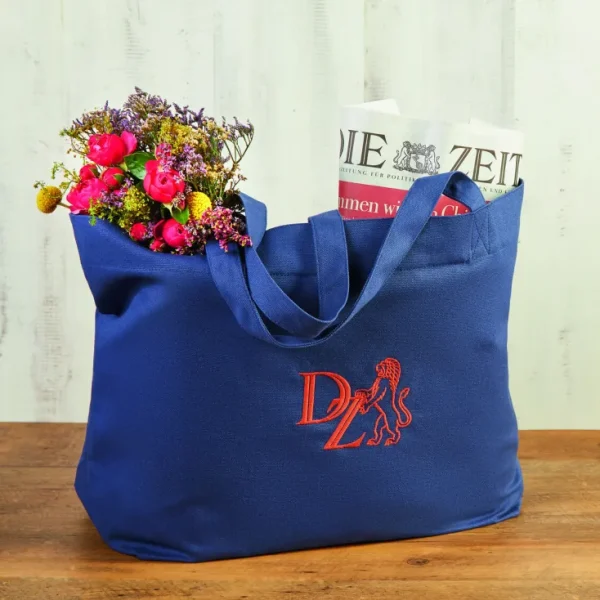 Sondereditionen | Shopper>Embacollage ZEIT Canvas-Tasche »Blau Orange«