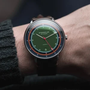 Armbanduhren>Sternglas ZEIT-Sonderedition Uhr »Hamburg Automatik«, Grün-Blau